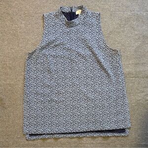 Michael Kors Navy and Light Blue Floral Knit Tank